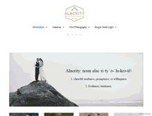 Tablet Screenshot of alacrityphotography.com